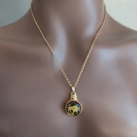 Gold Buffalo Pendant Necklace - Picture 13 of 15
